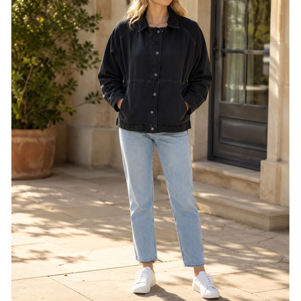 Free People We The Free Denim Jacket Top Long Sleeve Buttondown Cotton XL 288303